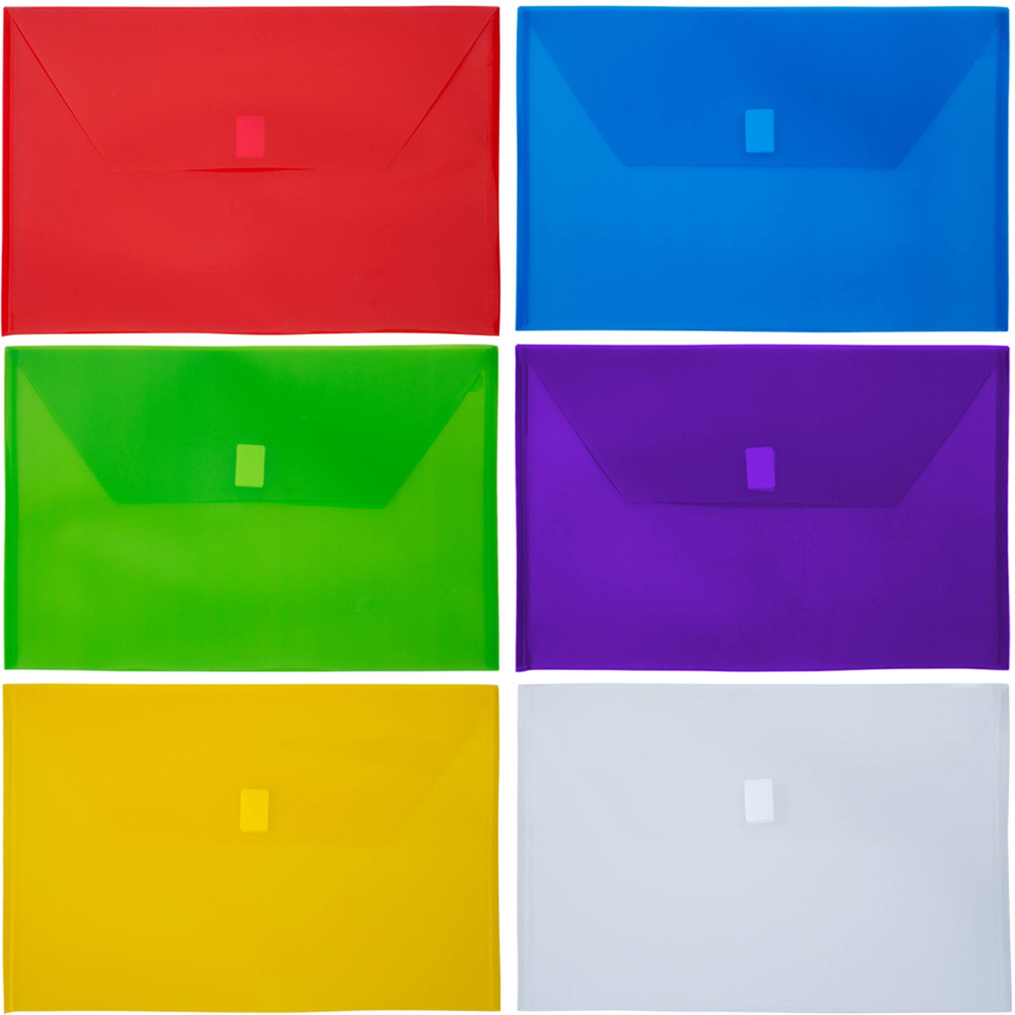 JAM Paper 9.75" x 14.5" Mixed Plastic Hook & Loop Legal Booklet Envelopes, 12ct.